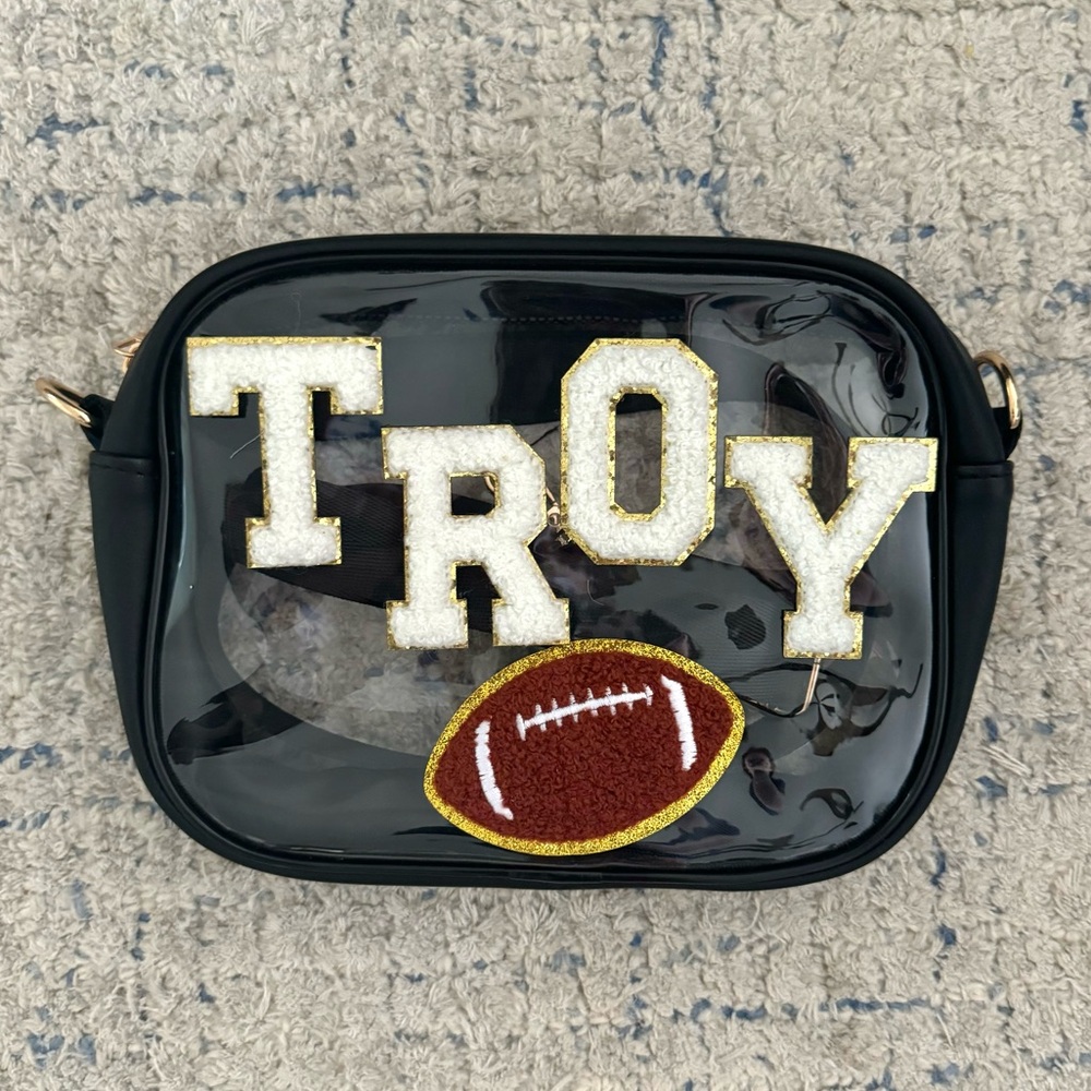 Clear crossbody stadium bag